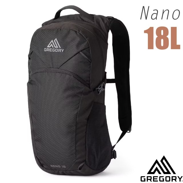 【GREGORY】NANO 18L 多功能休閒後背包.雙肩背包.水袋背包.登山健行背包/153057-9974 光學黑✿30E010